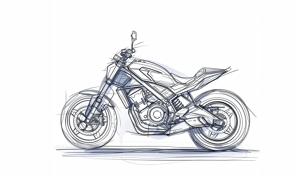 Motorrad-Gutachten in Marienfelde, Motorrad gezeichnet